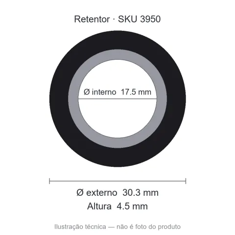 Retentor 17,5 mm x 30,3 mm x 4,5 mm - 01718 17,5x30,30x4,5