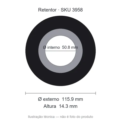 Retentor 50,8 mm x 115,9 mm x 14,3 mm - 50,8x115,9x14,3 00039 BAGE