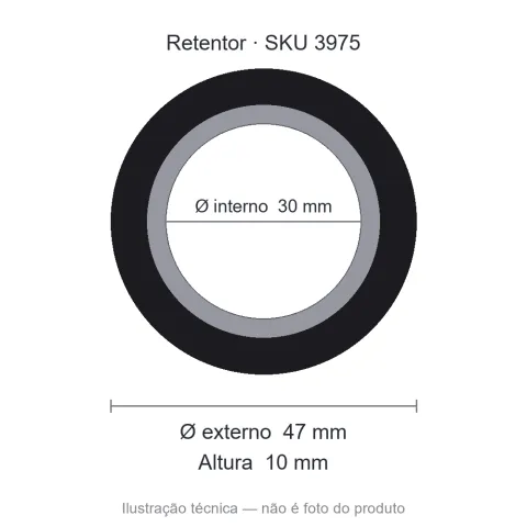 Retentor 30 mm x 47 mm x 10 mm - 30x47x10 00131 BR