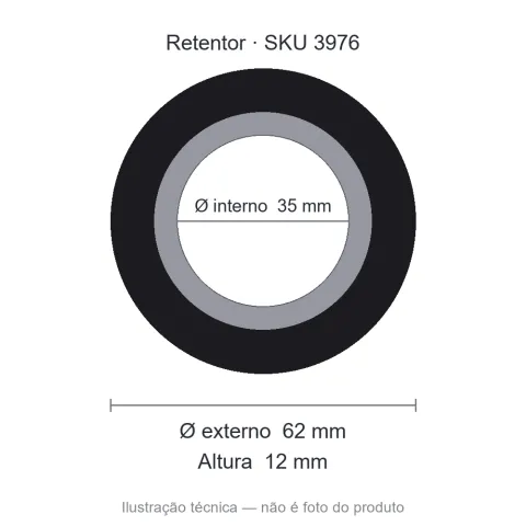 Retentor 35 mm x 62 mm x 12 mm - 35x62x12 00136 BA