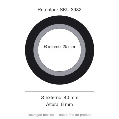 Retentor 25 mm x 40 mm x 8 mm SABO 25x40x8 00233