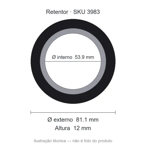 Retentor Agrícola 53,9 mm x 81,1 mm x 12 mm ARCA 53,90x81,10x12 00231