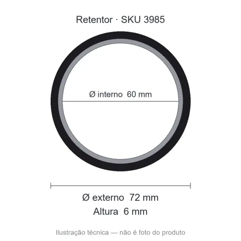 Retentor 60 mm x 72 mm x 6 mm SABO 60x72x6 02636 GR