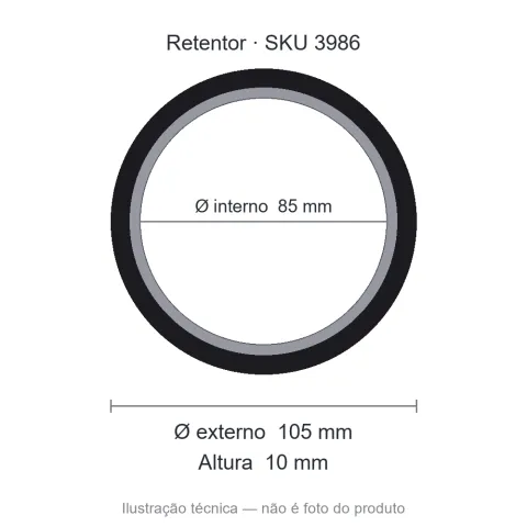 Retentor 85 mm x 105 mm x 10 mm - 02606 85x105x10 BAF