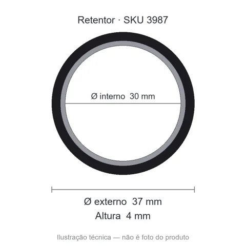 Retentor 30 mm x 37 mm x 4 mm - 02643 30x37x4 GR