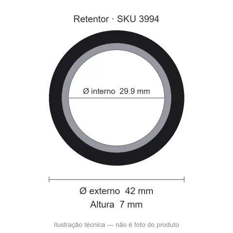 Retentor 29,9 mm x 42 mm x 7 mm - 02681 29,90x42x7 Bargf