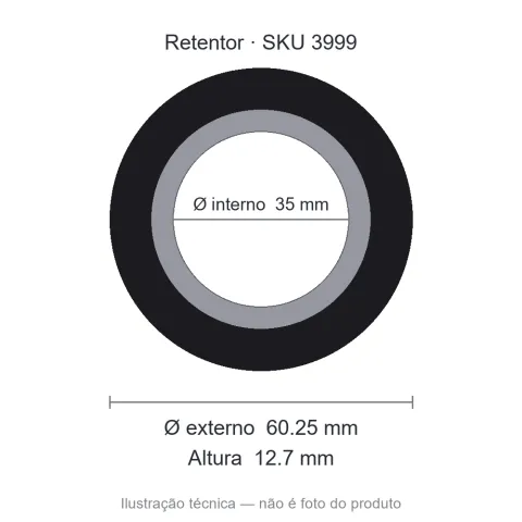 Retentor 35 mm x 60,25 mm x 12,7 mm - 35x60,25x12,7 00009 BR