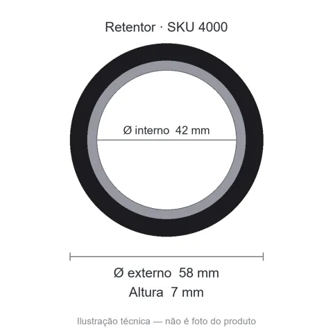 Retentor 42 mm x 58 mm x 7 mm ARCA 5490 42x58x7 BA