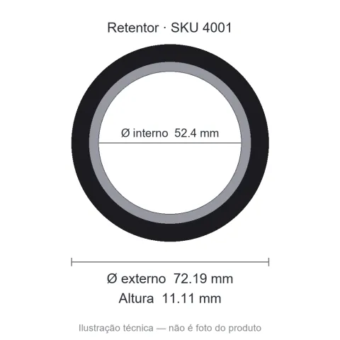 Retentor 52,4 mm x 72,19 mm x 11,11 mm - 52,4x72,19x11,11 5807 BG