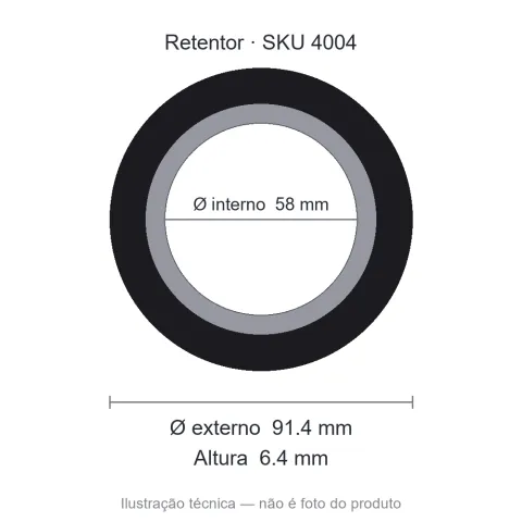 Retentor 58 mm x 91,4 mm x 6,4 mm - 58x91,4x6,4/15,3 00168 BAE