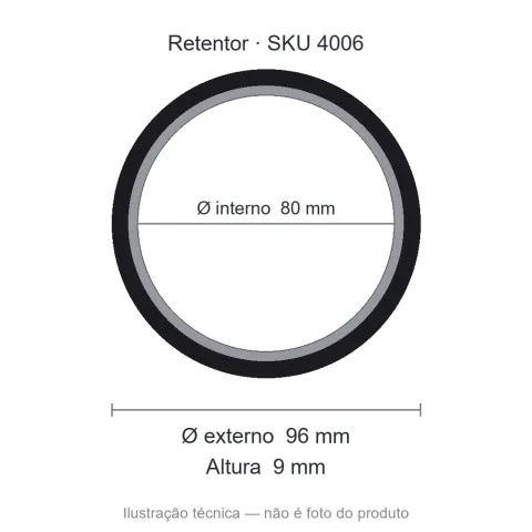 Retentor 80 mm x 96 mm x 9 mm - 6554 80x96x9