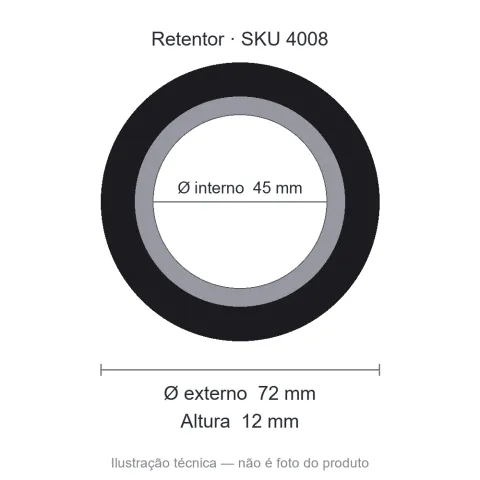 Retentor 45 mm x 72 mm x 12 mm - 6547 45x72x12/19,50 Baggp T.P
