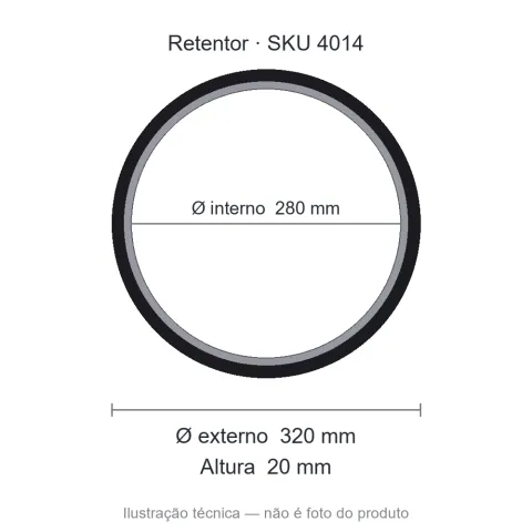 Retentor 280 mm x 320 mm x 20 mm ZSG 280x320x20 BRG Viton