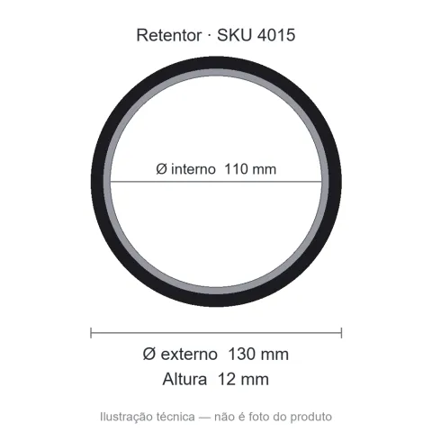 Retentor 110 mm x 130 mm x 12 mm ZSG 110x130x12 BRG Viton