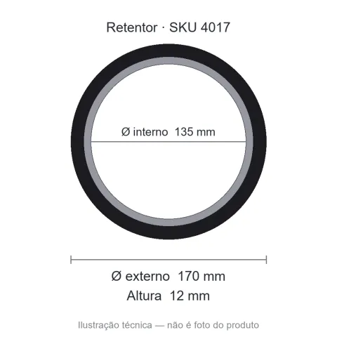 Retentor 135 mm x 170 mm x 12 mm ZSG 135x170x12 BRG Viton