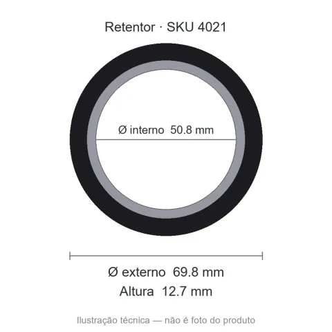 Retentor 50,8 mm x 69,8 mm x 12,7 mm - 50,8x69,8x12,7 00458 B