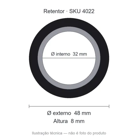 Retentor 32 mm x 48 mm x 8 mm - 00529 BRGP 32x48x8