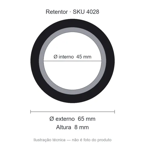 Retentor 45 mm x 65 mm x 8 mm ARCA 45x65x8 5808 BR
