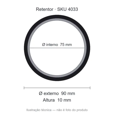 Retentor 75 mm x 90 mm x 10 mm - 02451 75x90x10 BGO