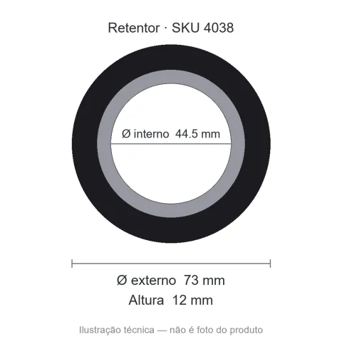 Retentor 44,5 mm x 73 mm x 12 mm ARCA 5029 44,50x73x12