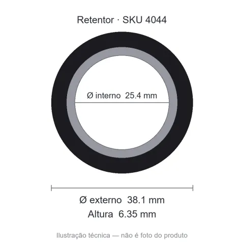Retentor 25,4 mm x 38,1 mm x 6,35 mm - 01356 BA 25,40x38,10x6,35