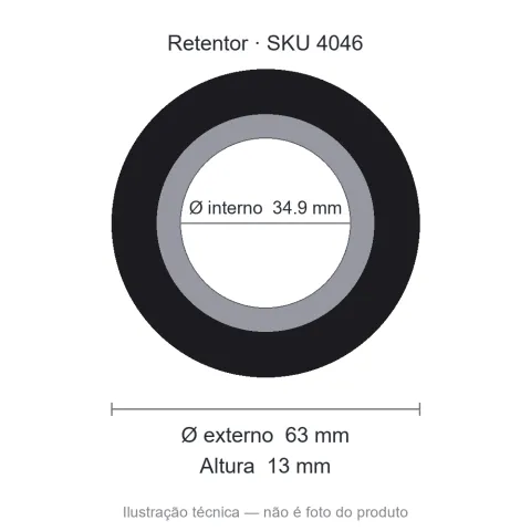 Retentor 34,9 mm x 63 mm x 13 mm - 01343 BAG 34,90x63x13