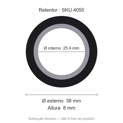 Retentor 25,4 mm x 38 mm x 8 mm - 00768 BGO 25,40x38x8