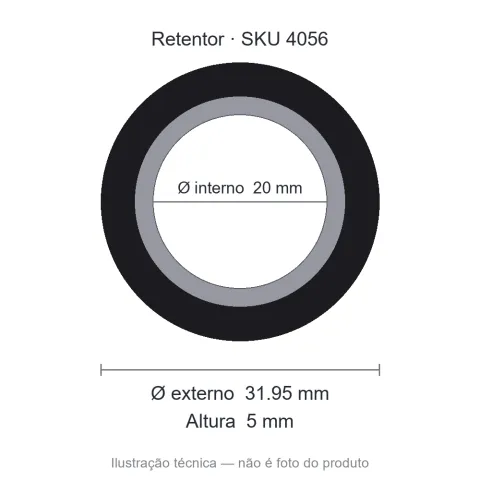 Retentor 20 mm x 31,95 mm x 5 mm - 00767 BA 20x31,95x5