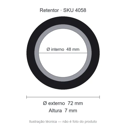 Retentor Agrícola 48 mm x 72 mm x 7 mm - 02139 BRG 48x72x7