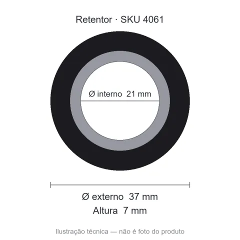 Retentor 21 mm x 37 mm x 7 mm - 02143 Brggg 21x37x7/10