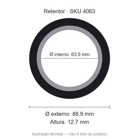 Retentor 63,5 mm x 88,9 mm x 12,7 mm - 01863 BA 63,5x88,9x12,7