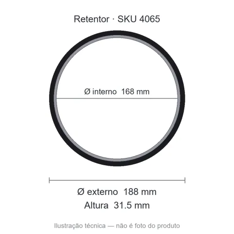 Retentor 168 mm x 188 mm x 31,5 mm - 01326 168x188x31,5
