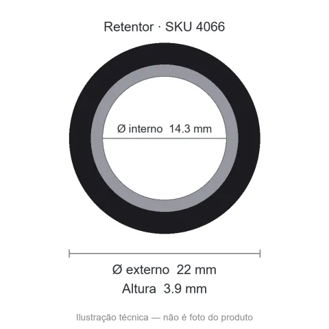 Retentor 14,3 mm x 22 mm x 3,9 mm SABO 14,30x22x3,90 01977 GR