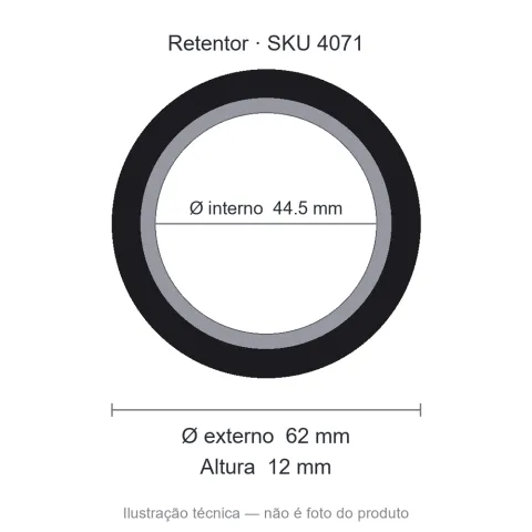 Retentor 44,5 mm x 62 mm x 12 mm - 01095 BRG 44,5x62x12