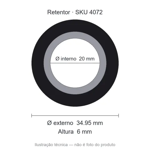 Retentor 20 mm x 34,95 mm x 6 mm ARCA 20x34,95x6 5145 BA