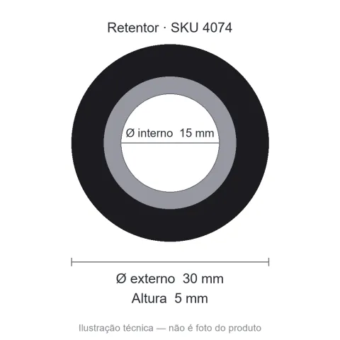 Retentor 15 mm x 30 mm x 5 mm - 00515 15x30x5 GA