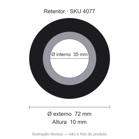 Retentor 35 mm x 72 mm x 10 mm - 00722 35x72x10 B