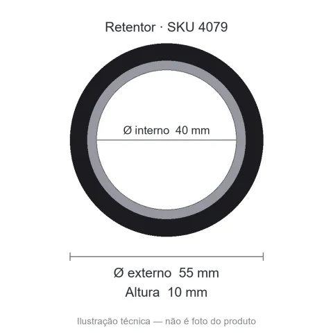 Retentor 40 mm x 55 mm x 10 mm - 00717 40x55x10 BRGP