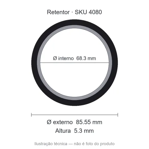 Retentor 68,3 mm x 85,55 mm x 5,3 mm SABO 68,3x85,55x5,3 00177 GE
