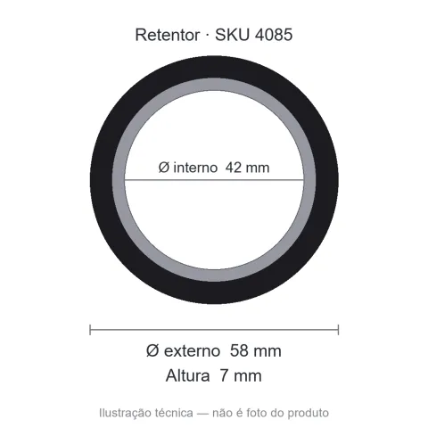 Retentor 42 mm x 58 mm x 7 mm ARCA 5490 42x58x7 BA
