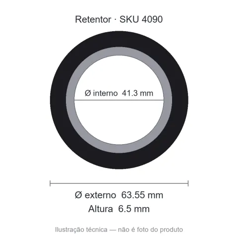 Retentor 41,3 mm x 63,55 mm x 6,5 mm - 02053 41,30x63,55x6,50