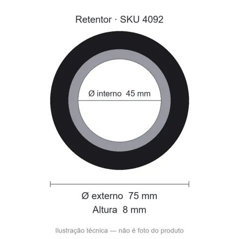 Retentor 45 mm x 75 mm x 8 mm ARCA 7158 45x75x8 BRG