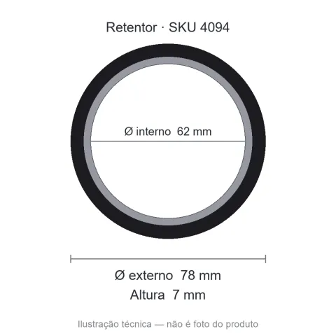 Retentor 62 mm x 78 mm x 7 mm ARCA 7087 62x78x7/9 GAGE