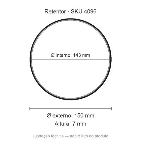 Retentor 143 mm x 150 mm x 7 mm - 01090 143x150x7