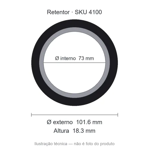 Retentor 73 mm x 101,6 mm x 18,3 mm - 02036 73x101,60x18,30