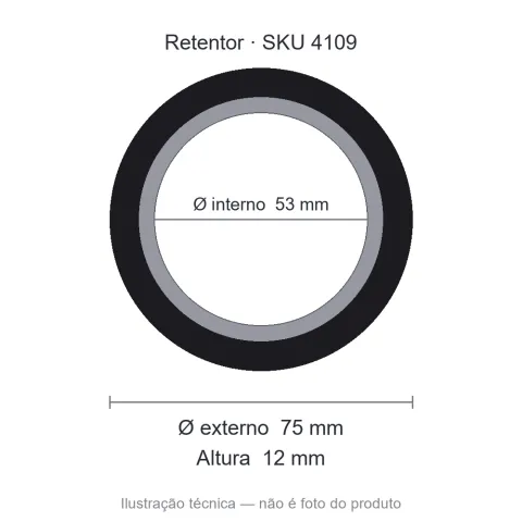 Retentor 53 mm x 75 mm x 12 mm - 53x75x12 5158 BG