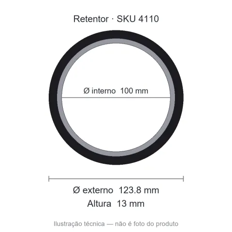 Retentor 100 mm x 123,8 mm x 13 mm - 100x123,8x13 5058 BG