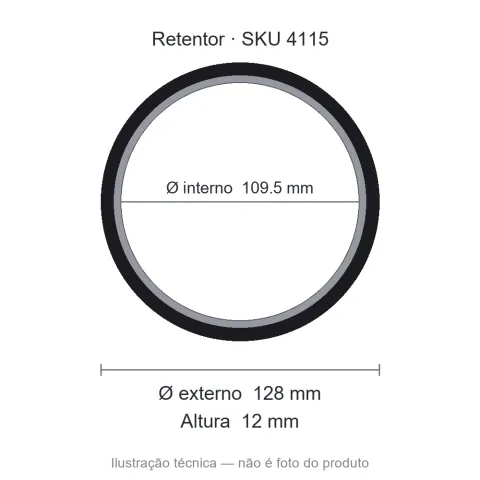 Retentor 109,5 mm x 128 mm x 12 mm - 109,5x128x12 07552 Bagep