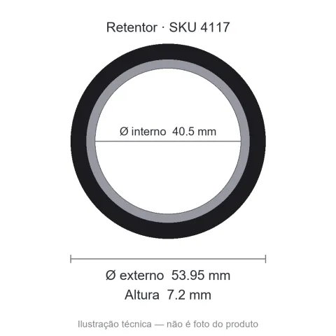 Retentor 40,5 mm x 53,95 mm x 7,2 mm - 40,50x53,95x7,20 01958 BAGS