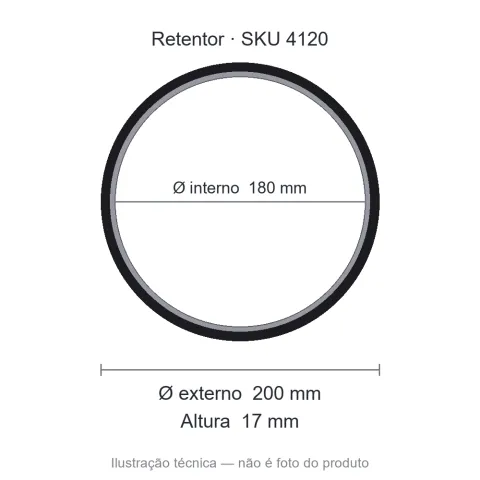 Retentor 180 mm x 200 mm x 17 mm - 5932 180x200x17